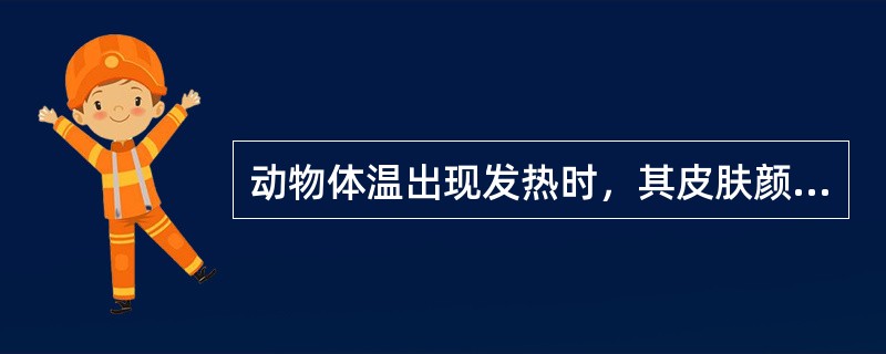 动物体温出现发热时，其皮肤颜色变化为（）