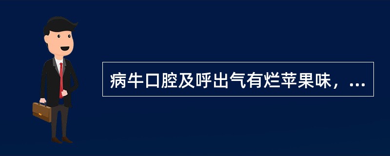 病牛口腔及呼出气有烂苹果味，多提示发生了（）