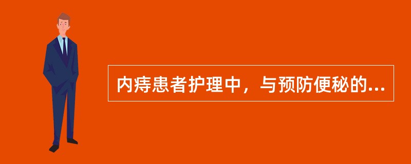 内痔患者护理中，与预防便秘的措施无关的是（）