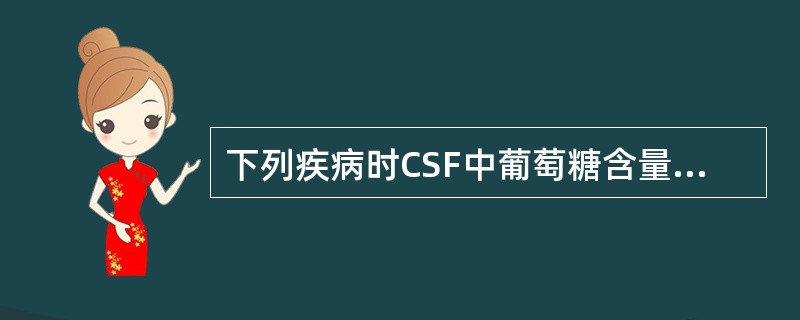 下列疾病时CSF中葡萄糖含量明显减少的是（）