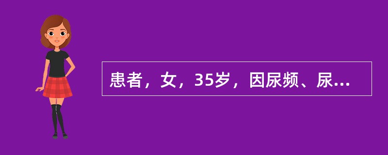 患者，女，35岁，因尿频、尿急、尿痛2天就诊，体检：体温38.5℃，右肾区叩痛明