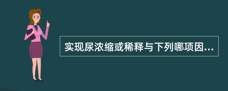 实现尿浓缩或稀释与下列哪项因素的调节密切相关（）