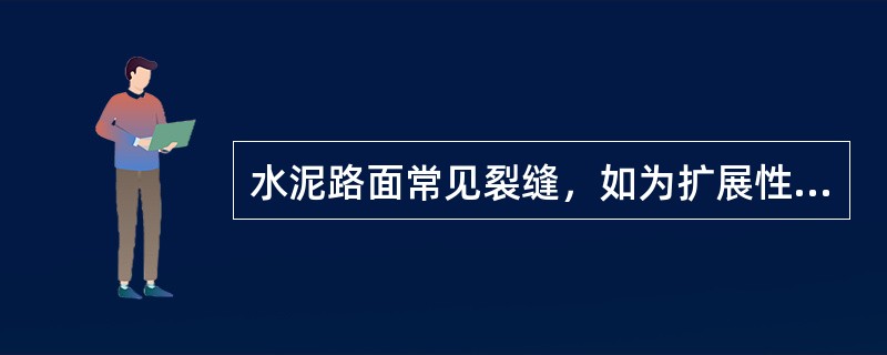 水泥路面常见裂缝，如为扩展性裂缝则（）方法处治。