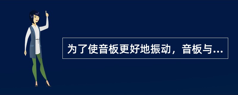 为了使音板更好地振动，音板与音板框的接触最好是（）。