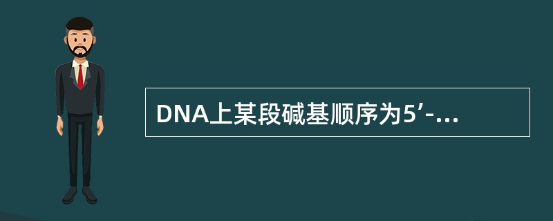 DNA上某段碱基顺序为5’-ATCGGC-3’，其互补链的碱基顺序是（）。