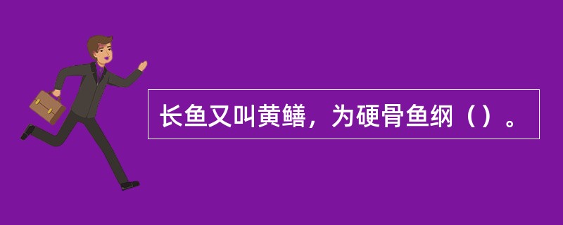 长鱼又叫黄鳝，为硬骨鱼纲（）。