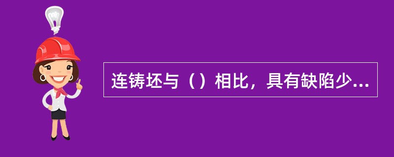 连铸坯与（）相比，具有缺陷少、尺寸精度高等优点。