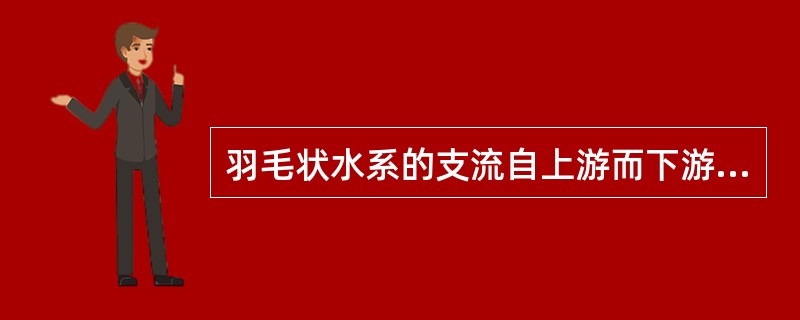 羽毛状水系的支流自上游而下游，在不同地点依次汇入干流，相应的流域形状多为（）。