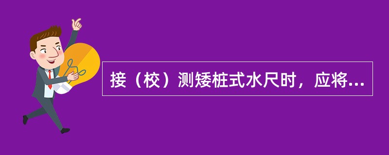 接（校）测矮桩式水尺时，应将水准尺放在（）上。