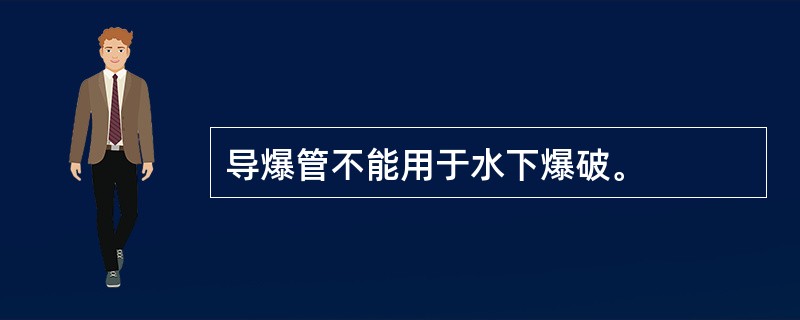 导爆管不能用于水下爆破。