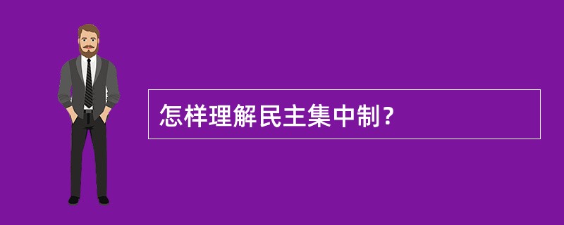 怎样理解民主集中制？