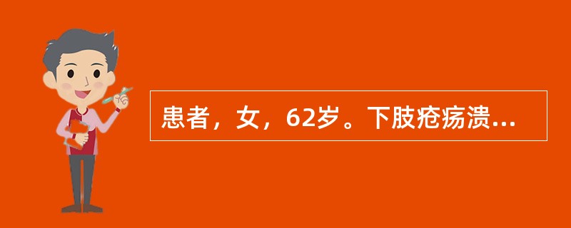 患者，女，62岁。下肢疮疡溃后脓水不净，经内服、外敷治疗无效而形成的瘘管和窦道。