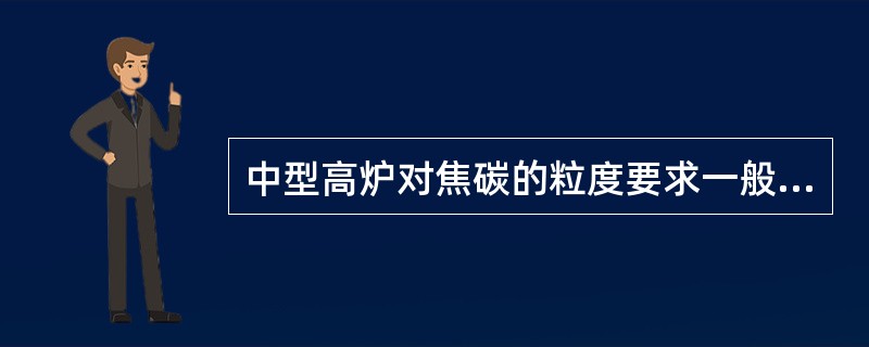 中型高炉对焦碳的粒度要求一般以（）mm为宜。