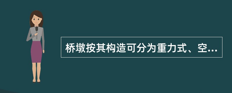 桥墩按其构造可分为重力式、空心式、薄壁式等。