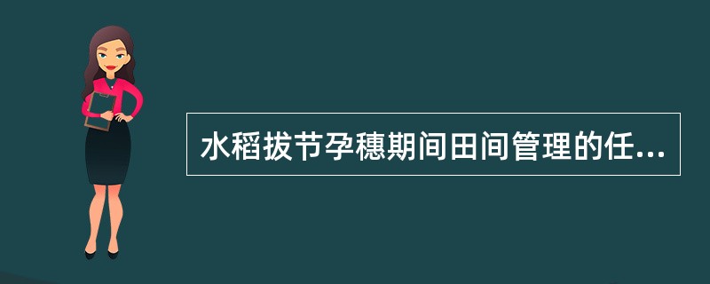 水稻拔节孕穗期间田间管理的任务和措施？