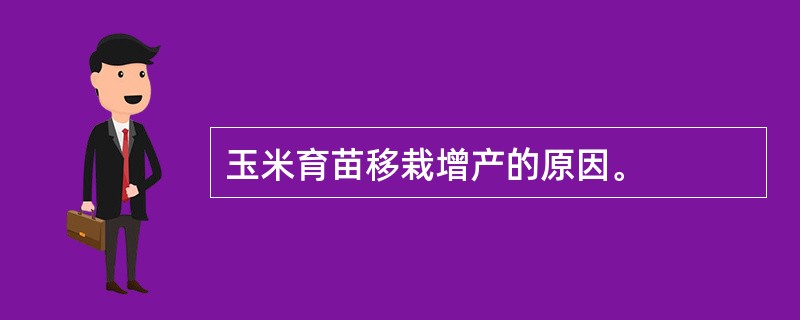 玉米育苗移栽增产的原因。