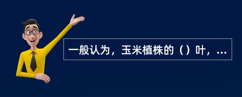 一般认为，玉米植株的（）叶，其光合产物对籽粒产量的贡献最大。