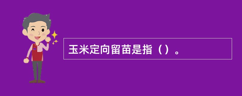 玉米定向留苗是指（）。