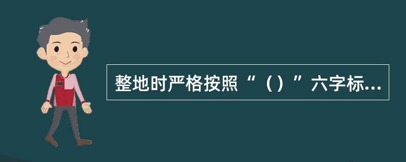 整地时严格按照“（）”六字标准去做。