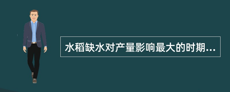 水稻缺水对产量影响最大的时期是（）。