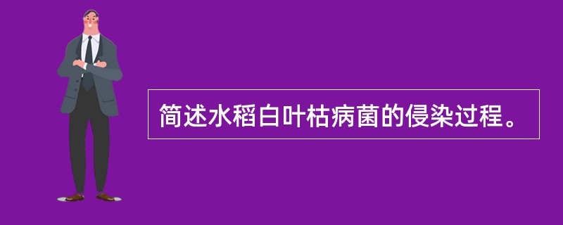 简述水稻白叶枯病菌的侵染过程。