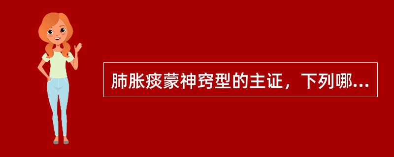 肺胀痰蒙神窍型的主证，下列哪项是错误的（）