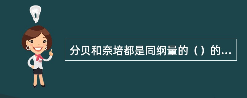 分贝和奈培都是同纲量的（）的单位。