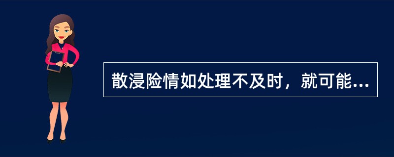 散浸险情如处理不及时，就可能发展为管涌、滑坡或漏洞等险情。