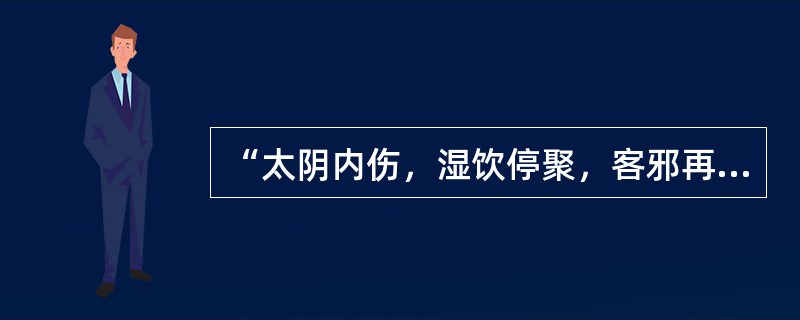 “太阴内伤，湿饮停聚，客邪再至，内外相引，故病湿热”，语出：（）