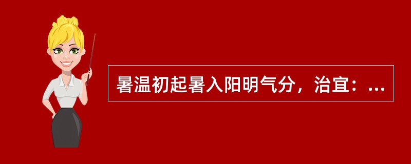 暑温初起暑入阳明气分，治宜：（）。