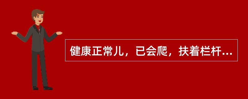 健康正常儿，已会爬，扶着栏杆能站起来，懂“再见”，尚不能独站，最可能年龄是（）