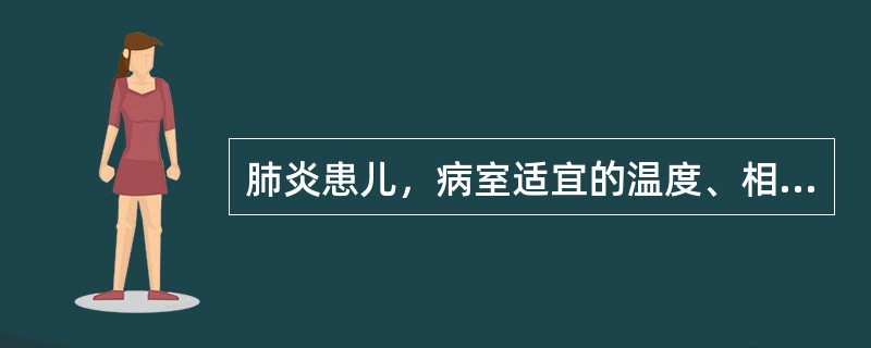 肺炎患儿，病室适宜的温度、相对湿度要求为（）