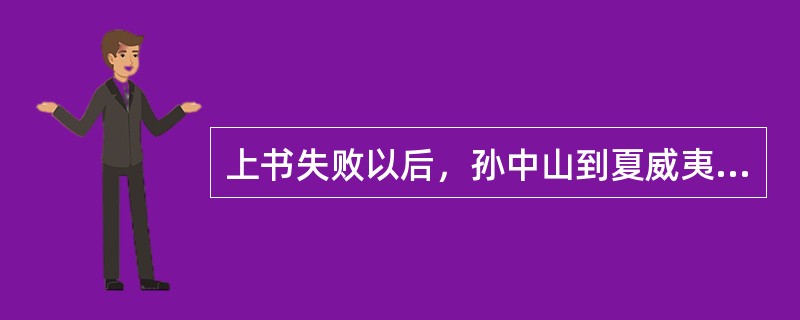 上书失败以后，孙中山到夏威夷组织成立了（）