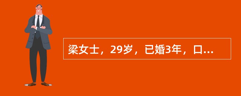 梁女士，29岁，已婚3年，口服短效避孕药避孕，现计划怀孕，建议孕前应停服避孕药（