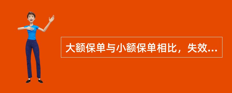 大额保单与小额保单相比，失效率()。