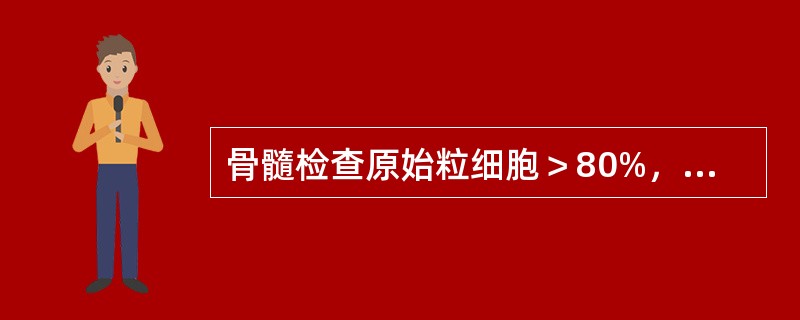 骨髓检查原始粒细胞＞80%，早幼粒细胞＞10%，应考虑为()