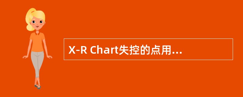 X-R Chart失控的点用什么颜色的笔及什么符号表示？