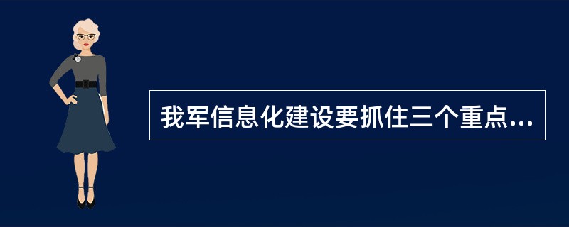 我军信息化建设要抓住三个重点，一是要大力发展信息化（），二是要大力推进数字化部队