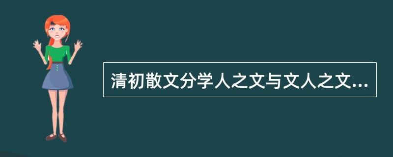 清初散文分学人之文与文人之文两类，学人之文以黄宗羲、（）、王夫之为代表；文人之文