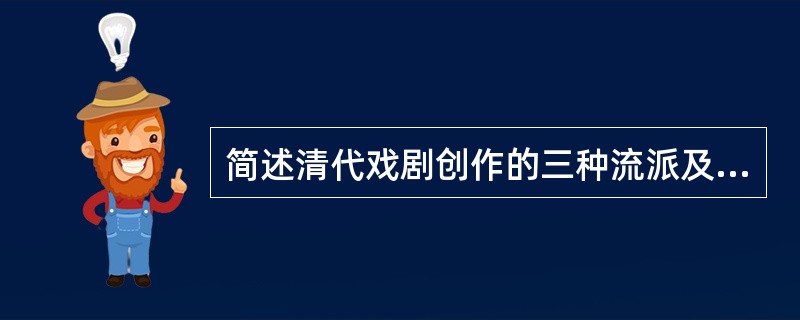 简述清代戏剧创作的三种流派及其代表作家。