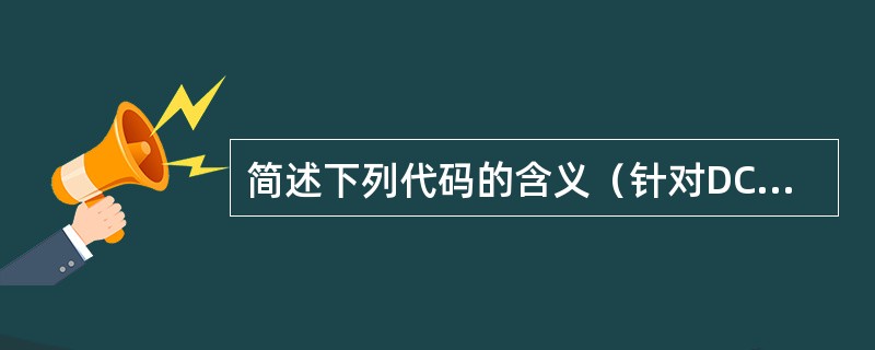 简述下列代码的含义（针对DC商品）：⑴YXDD；⑵P；⑶R.S；⑷T；⑸P.P；