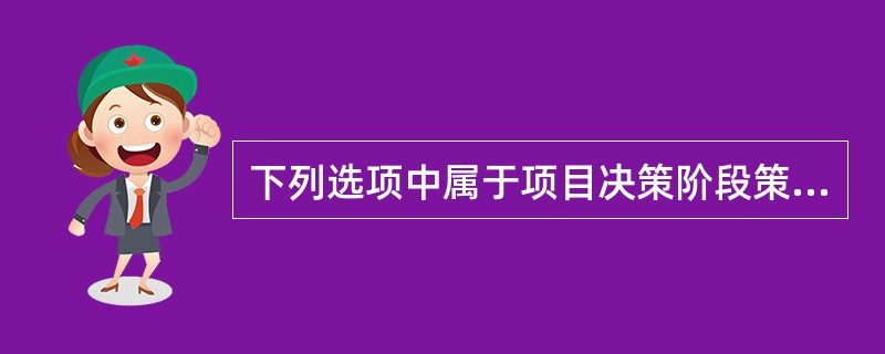 下列选项中属于项目决策阶段策划中组织策划的工作内容的是（）。