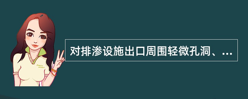对排渗设施出口周围轻微孔洞、暗沟或冲坑悬空缺陷所进行的修复不包括（）。