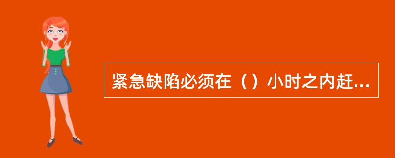 紧急缺陷必须在（）小时之内赶赴现场进行处理。