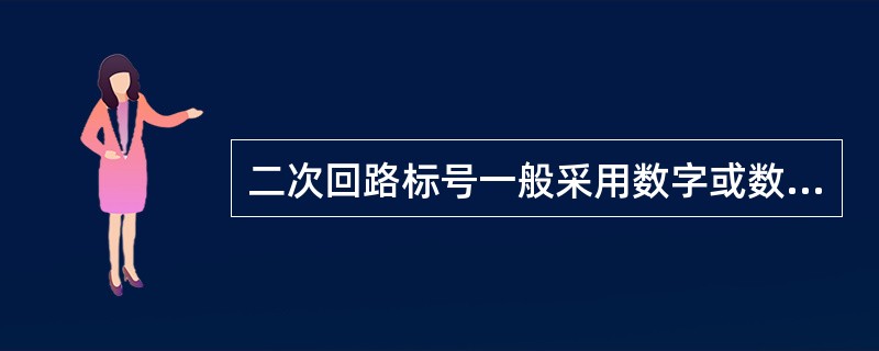 二次回路标号一般采用数字或数字和文字的组合，表明了回路的性质和用途。