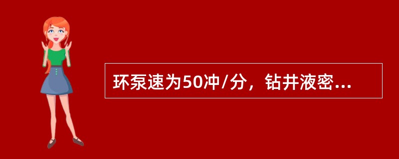 环泵速为50冲/分，钻井液密度为1.32g/cm3，循环压力为4.6MPa。在同