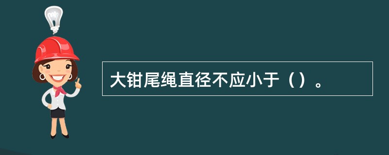 大钳尾绳直径不应小于（）。