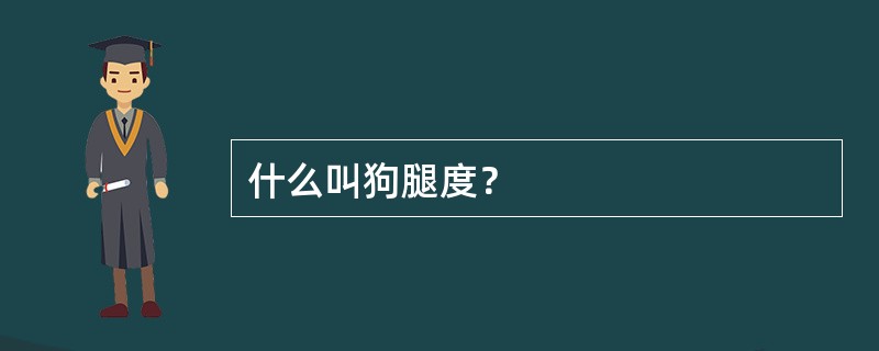 什么叫狗腿度？