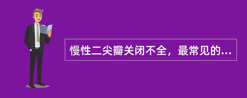 慢性二尖瓣关闭不全，最常见的病因是（）