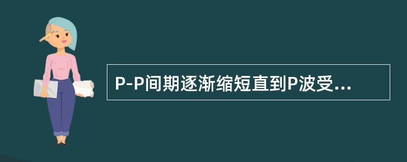 P-P间期逐渐缩短直到P波受阻，ORs波群脱落（）